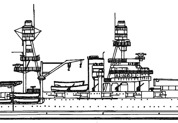 Боевой корабль USS BB-38 Pennsylvania 1936 [Battleship] - чертежи, габариты, рисунки